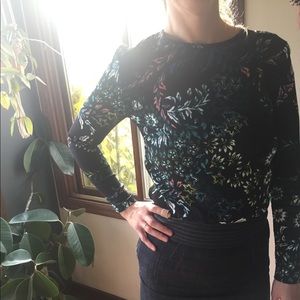 H&M Black Pattern Blouse
